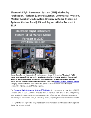 Electronic Flight Instrument System (EFIS) Market ,Global Forecast to 2027