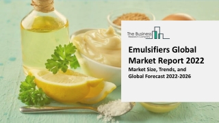 Emulsifiers Market 2022 : Size, Growth Rate, Business Module, Product Scope