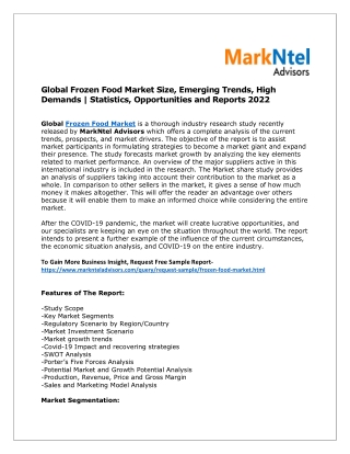 Global Frozen Food Market Share, Growth and Analysis