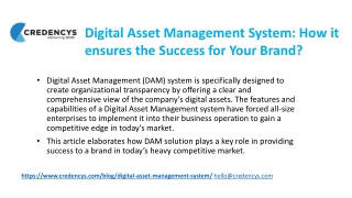 Digital Asset Management System: How it ensures the Success for Your Brand?