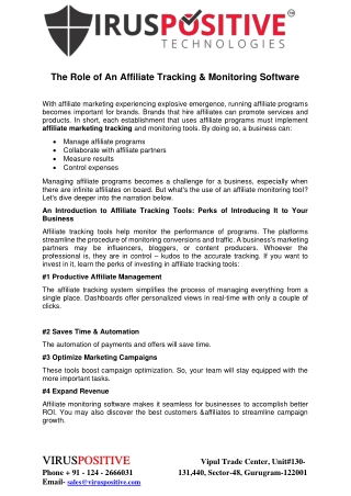 The Role Of An Affiliate Tracking & Monitoring Software