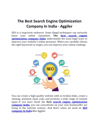 The Best Search Engine Optimization Company In India