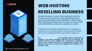 Web Hosting Reselling Business