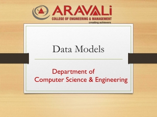 Data Models - Department of Computer & Science