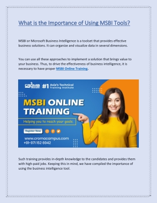 What is the Importance of Using MSBI Tool
