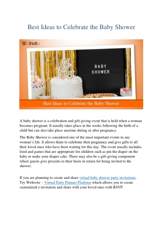 Best Ideas to Celebrate the Baby Shower |  WeInvite