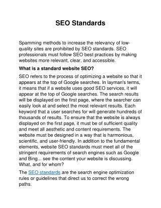 SEO Standards