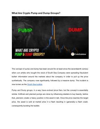 Crypto pump and dump groups