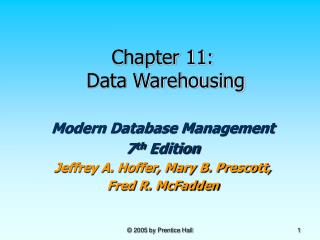 Chapter 11: Data Warehousing