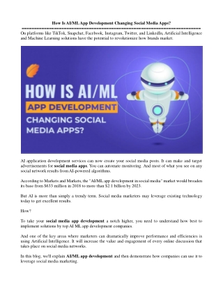 How Is AI ML App Development Changing Social Media Apps