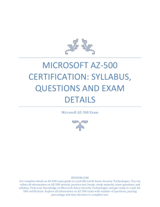 Microsoft AZ-500 Certification: Syllabus, Questions and Exam Details