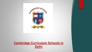 Cambridge Curriculum Schools in Delhi