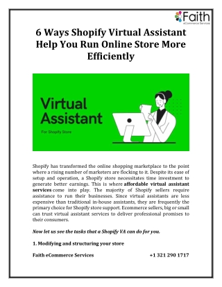 6 Ways Shopify Virtual Assistant Help You Run Online Store More Efficiently