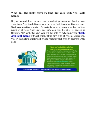 What Are The Right Ways To Find Out Your Cash App Bank Name