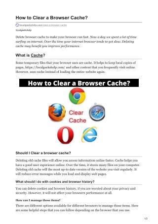 How to Clear a Browser Cache?