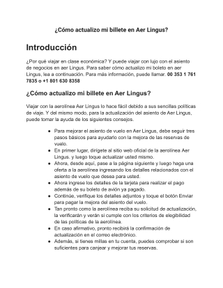 ¿Cómo actualizo mi billete en Aer Lingus?