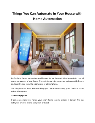 Things You Can Automate in Your House with Home Automation