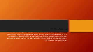 API Manufacturing