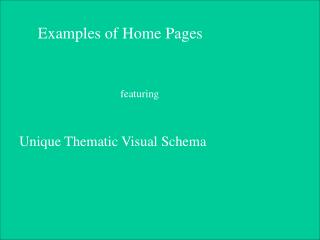 Examples of Home Pages