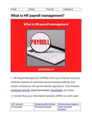 What is HR payroll management