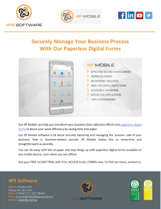 Securely Manage Your Business Process With Our Paperless Digital Forms