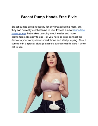 Breast Pump Hands Free Elvie