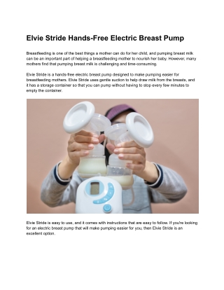 Elvie Stride Hands-Free Electric Breast Pump