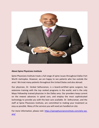 Orthopedic Surgeon Dallas TX, Spine Physicians Institute