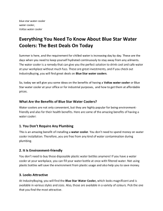 Everything You Need To Know About Blue Star Water Coolers The Best Deals On Today
