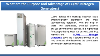 What are the Purpose and Advantage of LCMS Nitrogen Generators