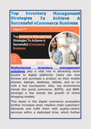 Top Inventory Management Strategies To Achieve A Successful eCommerce Business