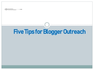 Five Tips for Blogger Outreach