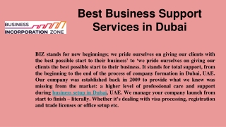 Best business support services in Dubai