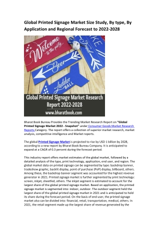 Global Printed Signage Market Research Report 2022-2028