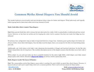 Common Myths About Diapers You Should Avoid