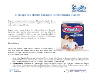 5 Things You Should Consider Before Buying Diapers
