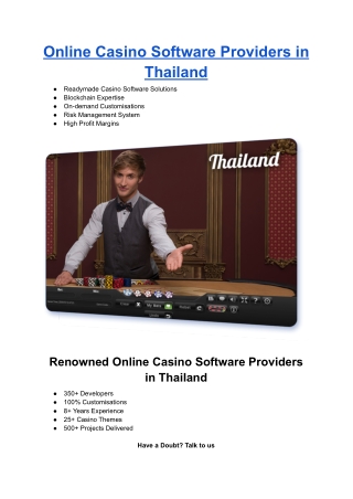 Online Casino Software Providers in Thailand