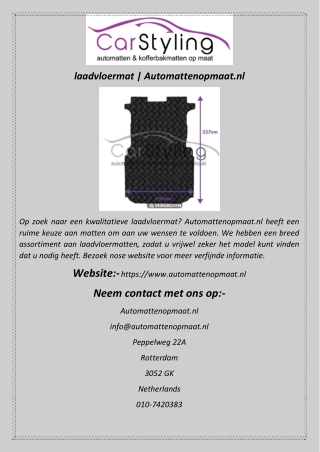 laadvloermat  Automattenopmaat.nl