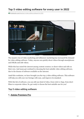 Top 5 video editing software for every user in 2022