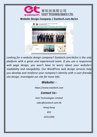 Website Design Company  Easttech.com.hk en