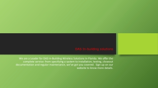 DAS In-building solutions