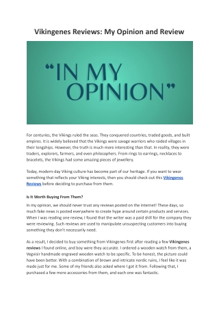 Vikingenes Reviews: My Opinion and Review