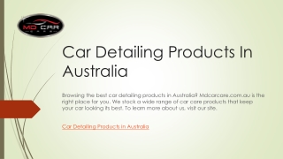 Car Detailing Products In Australia | Mdcarcare.com.au