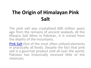 The Origin of Himalayan Pink Salt