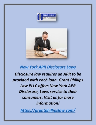 New York APR Disclosure Laws - Grant Phillips Law PLLC