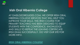 Irish Oral Hibernia College  Gaeilgeoirguides.com