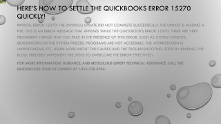 An easy guide to resolve QuickBooks Error 15270