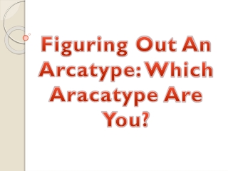 Figuring Out An Arcatype: Which Aracatype Are You?