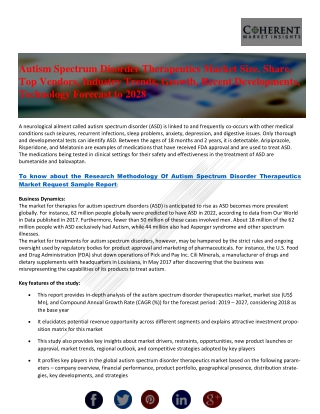 Autism Spectrum Disorder Therapeutics Market