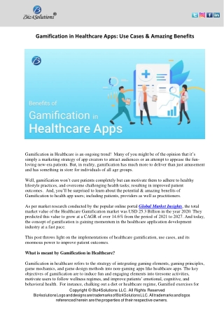 Gamification in Healthcare Apps: Use Cases & Amazing Benefits